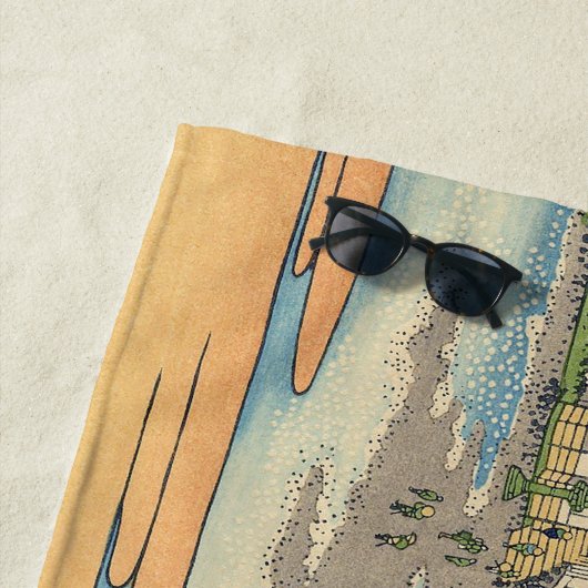 Katsushika Hokusai Enoshima in de provincie Sagami Strandlaken (In situ)