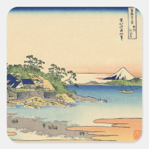 Katsushika Hokusai Enoshima in de provincie Sagami Vierkante Sticker