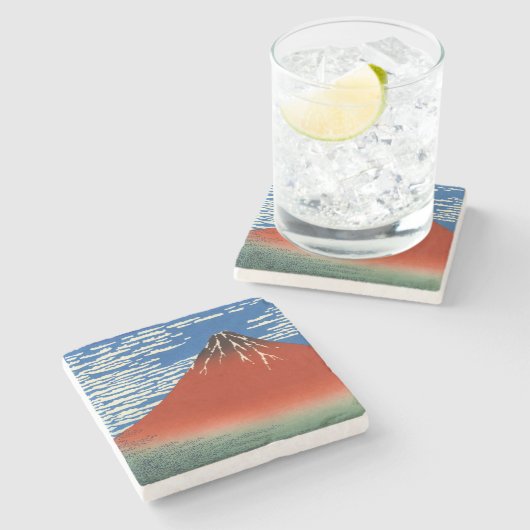 Katsushika Hokusai - Fijne wind, heldere morgen Stenen Onderzetter (Zijkant)