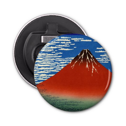 Katsushika Hokusai - Fine Wind, Clear Morning Button Flesopener (Voorkant)