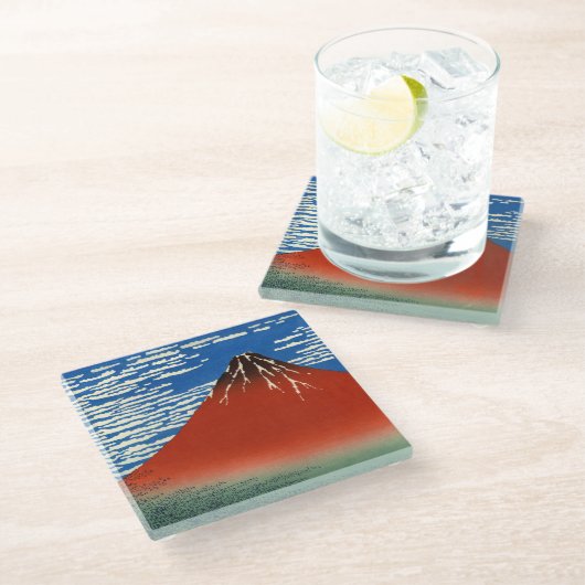 Katsushika Hokusai - Fine Wind, Clear Morning Glazen Onderzetter (Schuin)