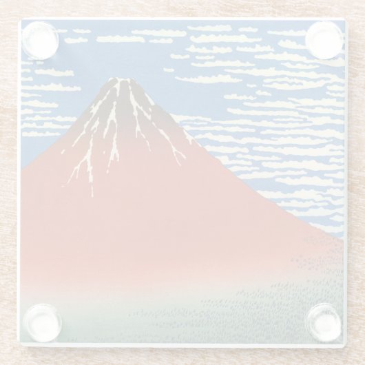 Katsushika Hokusai - Fine Wind, Clear Morning Glazen Onderzetter (Achterkant)