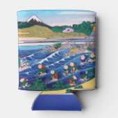 Katsushika Hokusai - Fuji van Kanaya op Tokaido Blikjeskoeler (Achterkant)