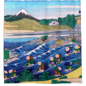 Katsushika Hokusai - Fuji van Kanaya op Tokaido Douchegordijn (Voorkant)