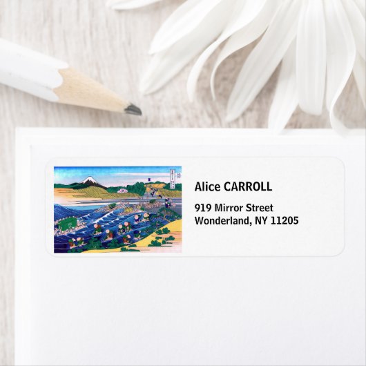 Katsushika Hokusai - Fuji van Kanaya op Tokaido Etiket (Insitu)