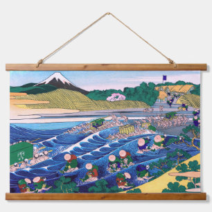 Katsushika Hokusai - Fuji van Kanaya op Tokaido Hangend Wandkleed