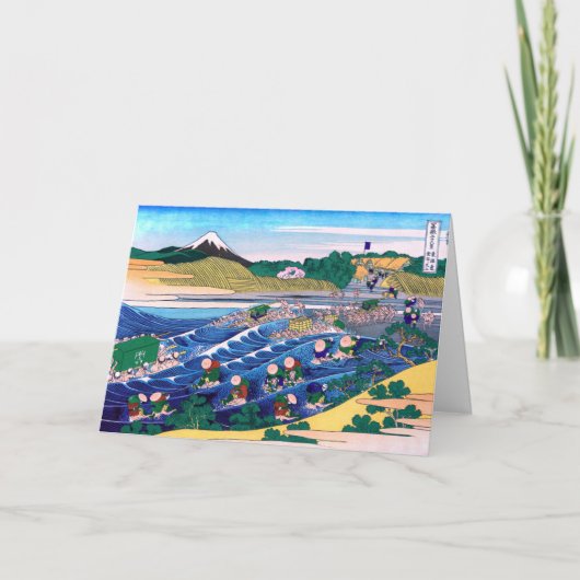 Katsushika Hokusai - Fuji van Kanaya op Tokaido Kaart (Voorkant)