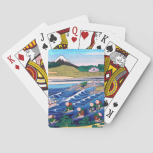 Katsushika Hokusai - Fuji van Kanaya op Tokaido Pokerkaarten
