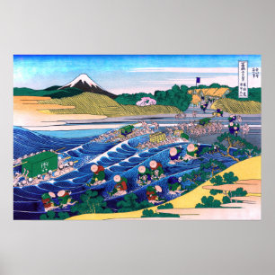 Katsushika Hokusai - Fuji van Kanaya op Tokaido Poster