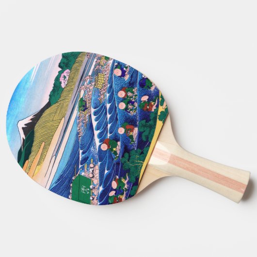 Katsushika Hokusai - Fuji van Kanaya op Tokaido Tafeltennisbatje (Zijkant)