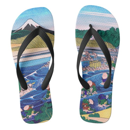 Katsushika Hokusai - Fuji van Kanaya op Tokaido Teenslippers (Voetbed)