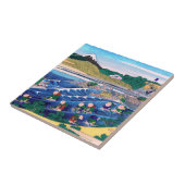 Katsushika Hokusai - Fuji van Kanaya op Tokaido Tegeltje (Zijkant)