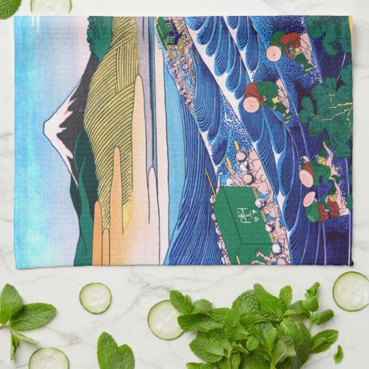 Katsushika Hokusai - Fuji van Kanaya op Tokaido Theedoek (Gevouwen)