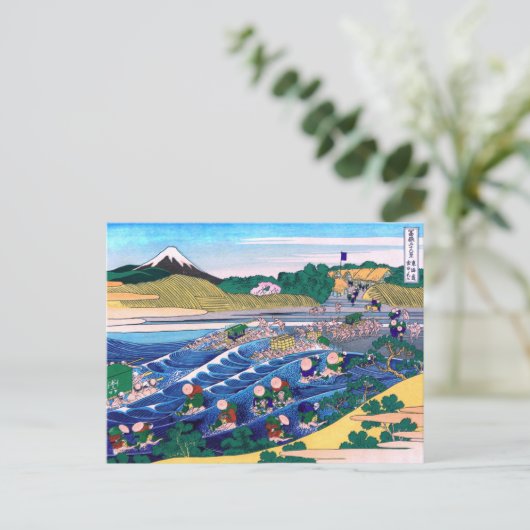 Katsushika Hokusai - Fuji vanaf Kanaya op Tokaido Briefkaart (Staand voorkant)
