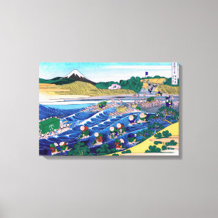 Katsushika Hokusai - Fuji vanaf Kanaya op Tokaido Canvas Afdruk