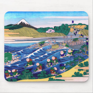 Katsushika Hokusai - Fuji vanaf Kanaya op Tokaido Muismat