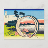 Katsushika Hokusai - Fujimigahara, provincie Owari Briefkaart (Voorkant)
