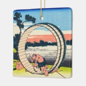 Katsushika Hokusai - Fujimigahara, provincie Owari Keramisch Ornament (Links)