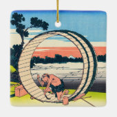 Katsushika Hokusai - Fujimigahara, provincie Owari Keramisch Ornament (Achterkant)