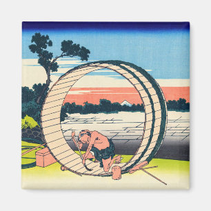 Katsushika Hokusai - Fujimigahara, provincie Owari Magneet