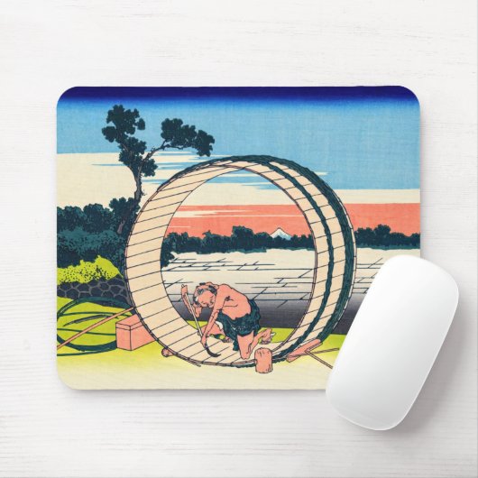 Katsushika Hokusai - Fujimigahara, provincie Owari Muismat (Met muis)