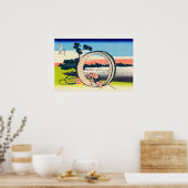 Katsushika Hokusai - Fujimigahara, provincie Owari Poster (Keuken)