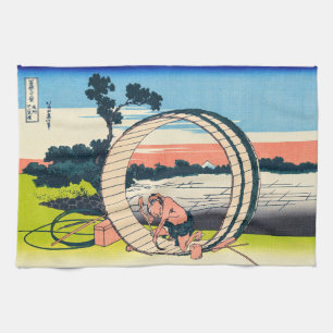 Katsushika Hokusai - Fujimigahara, provincie Owari Theedoek