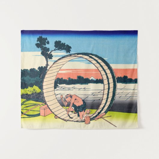 Katsushika Hokusai - Fujimigahara, provincie Owari Wandkleed (Voorkant (horizontaal))