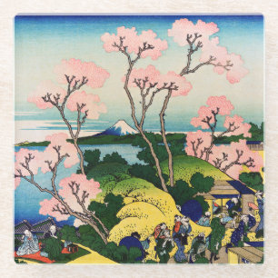 Katsushika Hokusai - Gotenyama, Tokaido, Shinagawa Glazen Onderzetter