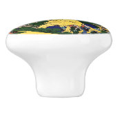 Katsushika Hokusai - Gotenyama, Tokaido, Shinagawa Keramische Knop (Zijkant)