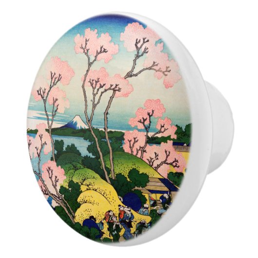 Katsushika Hokusai - Gotenyama, Tokaido, Shinagawa Keramische Knop (Rechts)