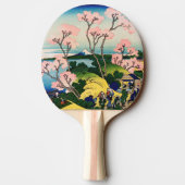 Katsushika Hokusai - Gotenyama, Tokaido, Shinagawa Tafeltennisbatje (Achterkant)
