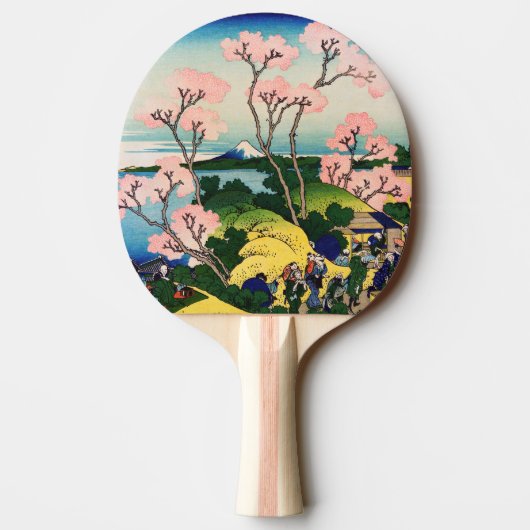 Katsushika Hokusai - Gotenyama, Tokaido, Shinagawa Tafeltennisbatje (Achterkant)