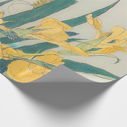 Katsushika Hokusai - Grasshopper en Iris Cadeaupapier (Hoek)