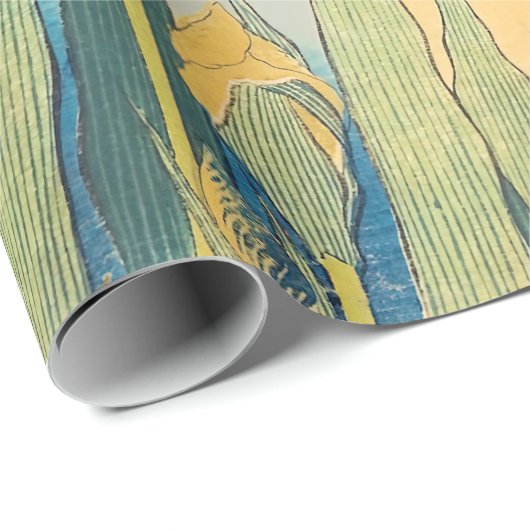 Katsushika Hokusai - Grasshopper en Iris Cadeaupapier (Rol Hoek)