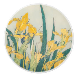 Katsushika Hokusai - Grasshopper en Iris Keramische Knop