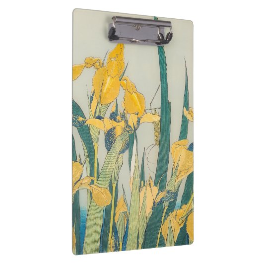 Katsushika Hokusai - Grasshopper en Iris Klembord (Rechts)