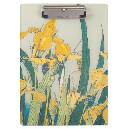 Katsushika Hokusai - Grasshopper en Iris Klembord (Voorkant)