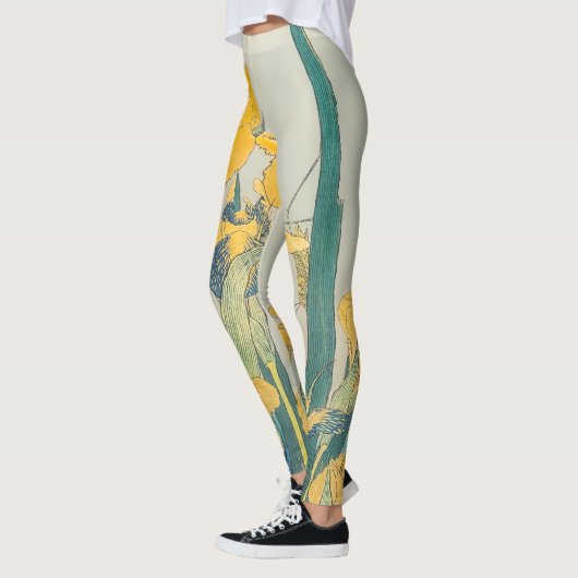 Katsushika Hokusai - Grasshopper en Iris Leggings (Links)