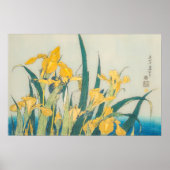 Katsushika Hokusai - Grasshopper en Iris Poster (Voorkant)