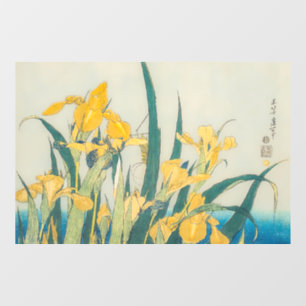 Katsushika Hokusai - Grasshopper en Iris Raamsticker