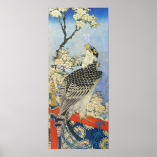 Katsushika Hokusai Hawk en Cherry Blossom Poster