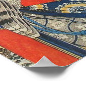 Katsushika Hokusai Hawk en Cherry Blossom Poster (Hoek)