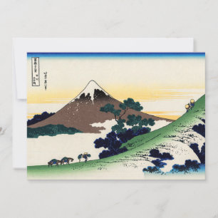 Katsushika Hokusai - Inume pass, provincie Kai Bedankkaart