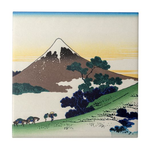 Katsushika Hokusai - Inume pass, provincie Kai Tegeltje (Voorkant)