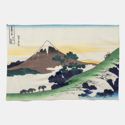 Katsushika Hokusai - Inume pass, provincie Kai Theedoek (Horizontaal)