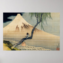 Katsushika Hokusai - Jongen die naar de Fuji kijkt Poster