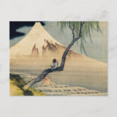 Katsushika Hokusai - Jongen die naar de Mount Fuji Briefkaart (Voorkant)