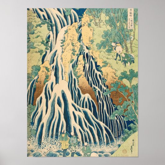 Katsushika Hokusai - Kirifuri Waterfall Poster (Voorkant)