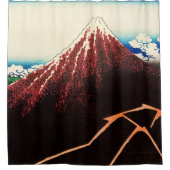 Katsushika Hokusai - Lichtjes onder de top Douchegordijn (Voorkant)